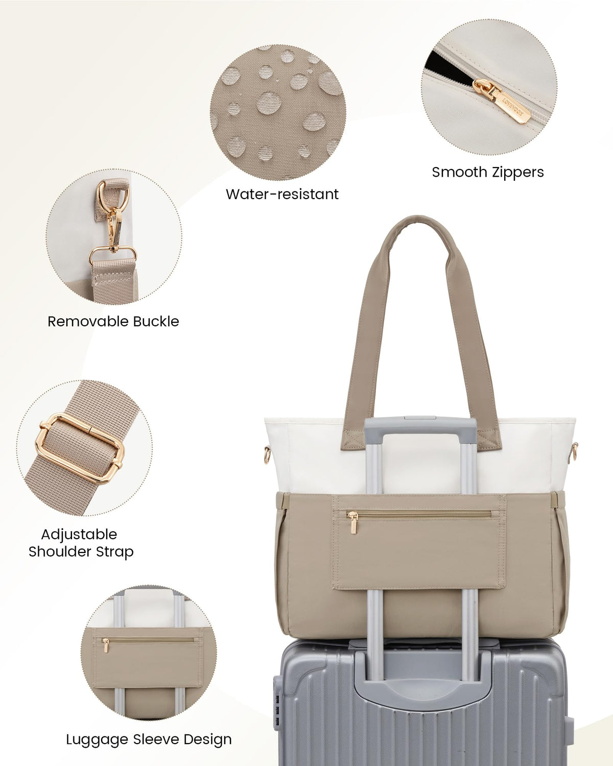 LOVEVOOK Lunch Tote Bag for Women, Work Laptop Bag with Lunch Compartment