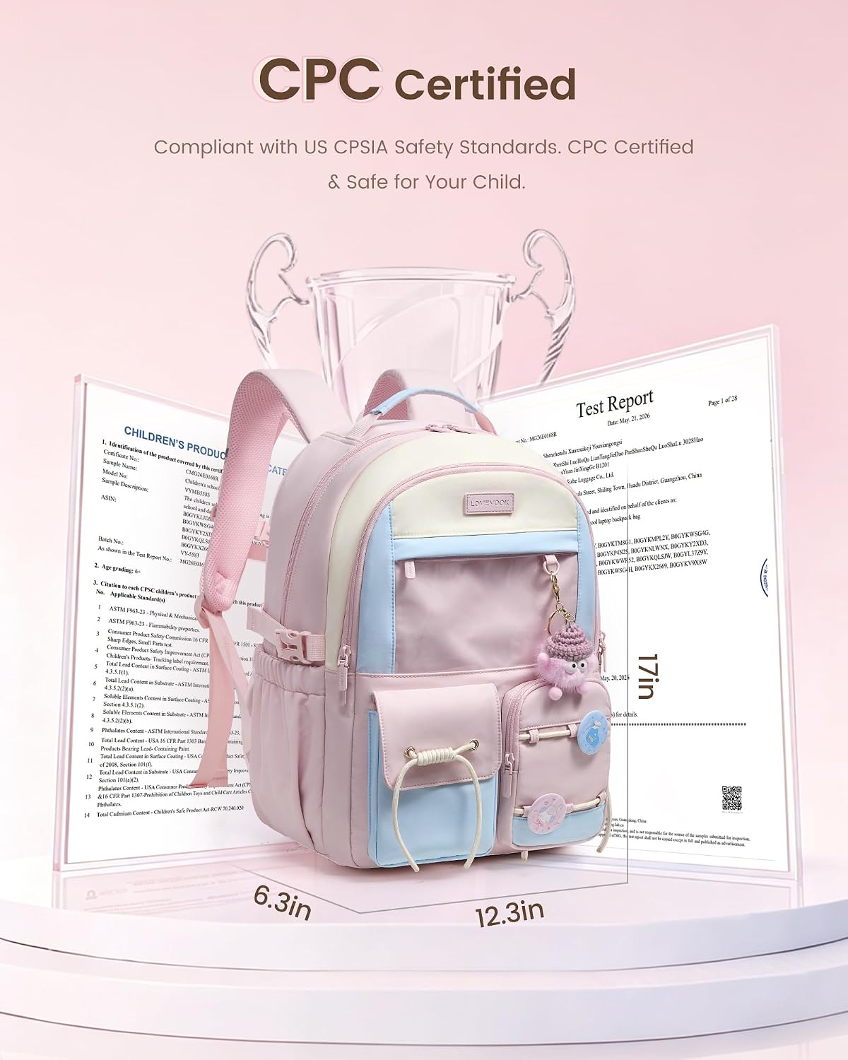 LOVEVOOK School Backpack for Girls Ages 8-16,Cute Student Bookbag for Kids