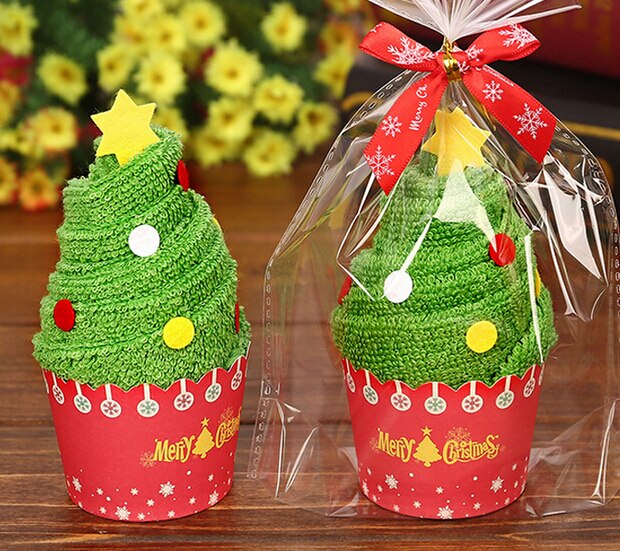 Arrived Christmas Creative Cake Towel Gift Washcloth Dishcloth Xmas Cute Towel Presents