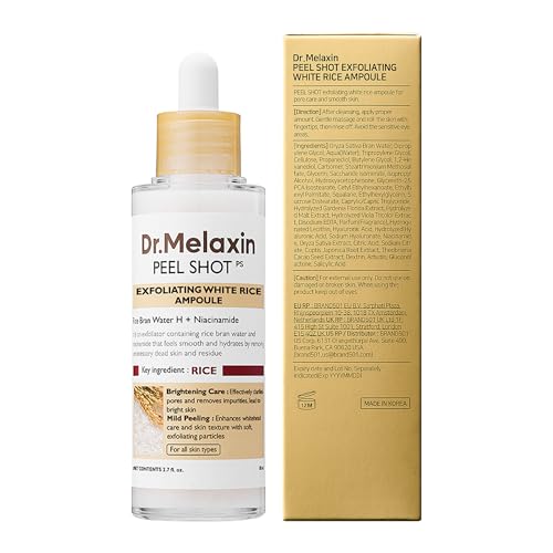 Dr.Melaxin Peel Shot Glow Rice Peeling Ampoule Duo Daily Soft Exfoliating Face and Body Scrub Dead Skin Cells Blackhead Remover for All Skin Types korean skin care