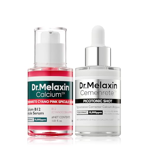 Dr.Melaxin Lumi firm & lift Duo | Korean facial Collagen Firming serum plumping skin & tightening refines skin repair density | Cyano Pink Spicule Serum + Picotonic Shot Ampoule