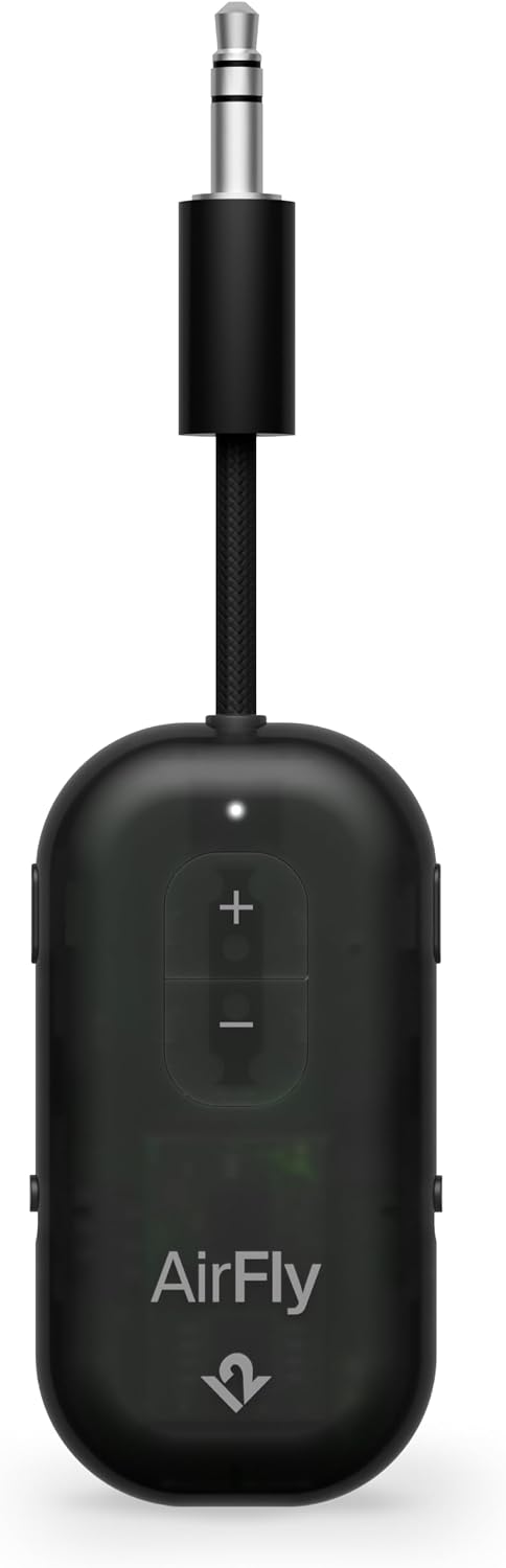 Twelve South AirFly Pro 2, Bluetooth Adapter, Pair 2 AirPods, Black Ice