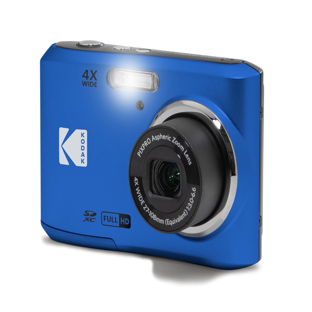 KODAK PIXPRO FZ45 16MP Compact Digital Camera, 4X Optical Zoom, AA, Pink