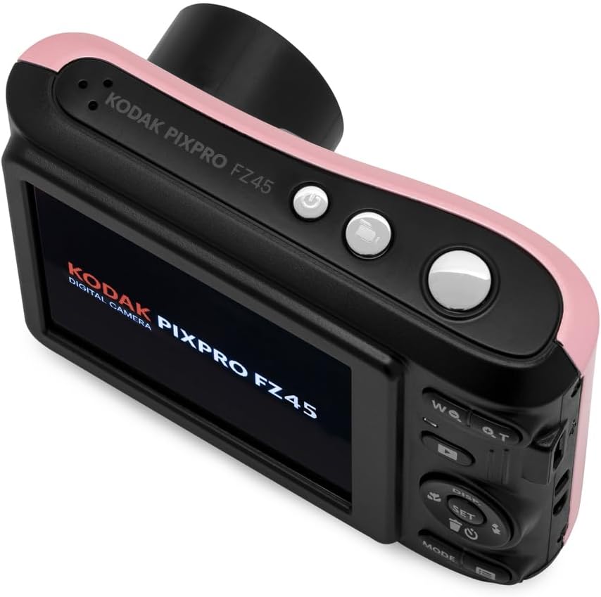 KODAK PIXPRO FZ45 16MP Compact Digital Camera, 4X Optical Zoom, AA, Pink