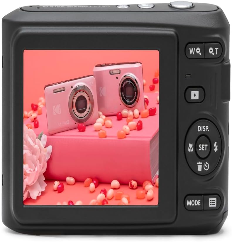 KODAK PIXPRO FZ45 16MP Compact Digital Camera, 4X Optical Zoom, AA, Pink