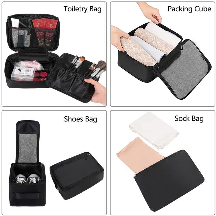 BAGAIL 8 Set Packing Cubes Luggage Packing Organizers for Travel Accessories-Aqua Color
