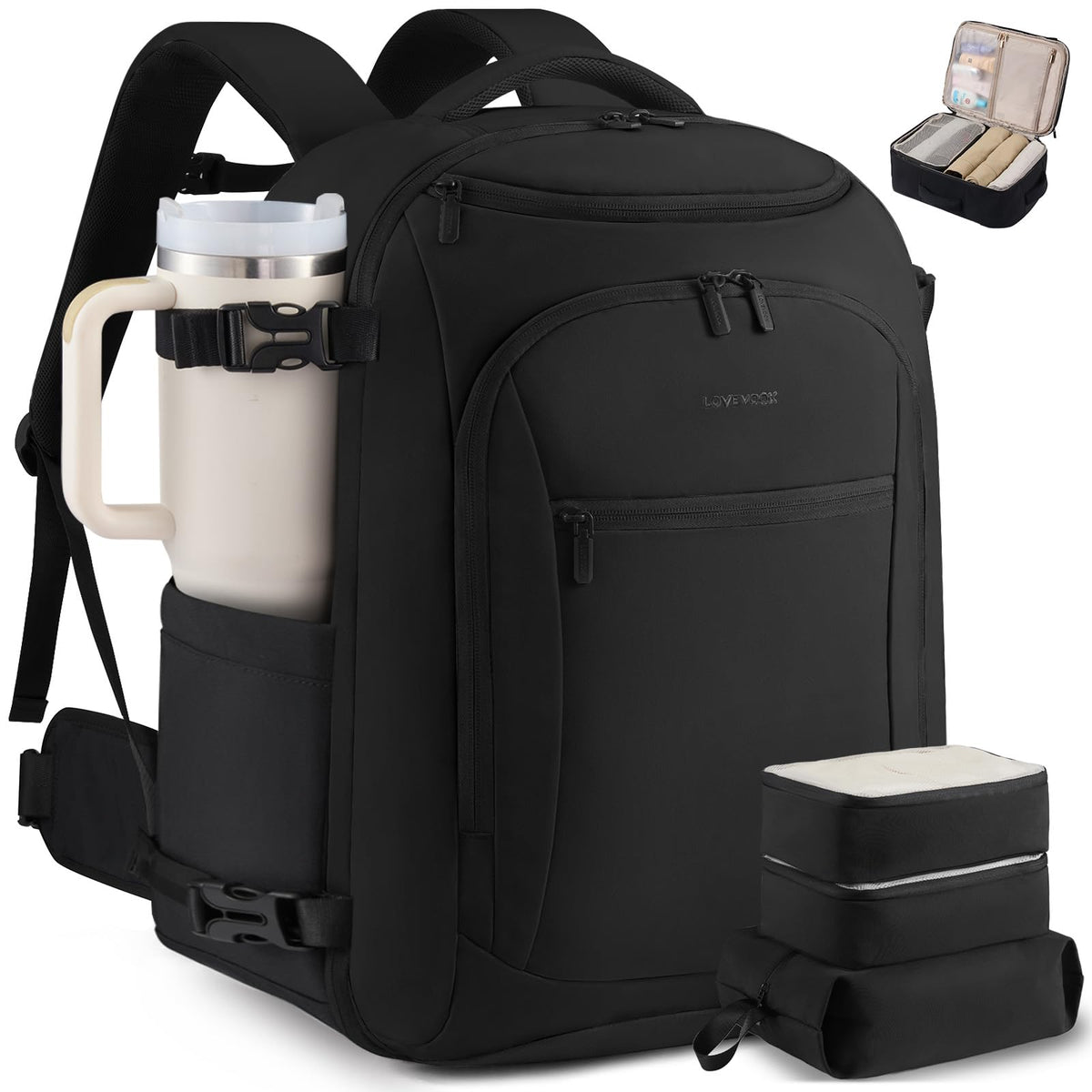 LOVEVOOK 40L Travel Backpack for Women & Men, Airline Approved Carry On Bag