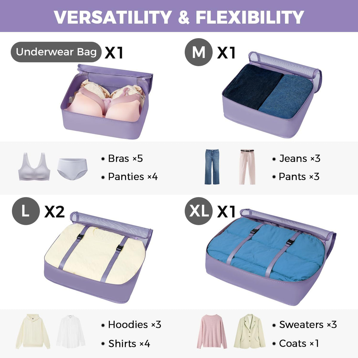 BAGAIL 8 Set Packing Cubes Luggage Packing Organizers for Travel Accessories-Aqua Color