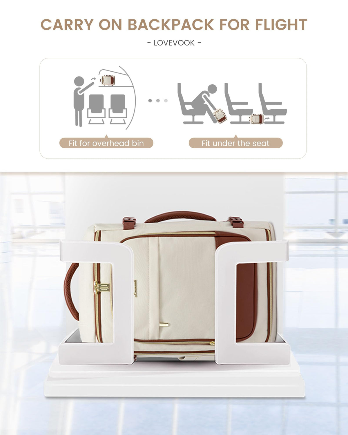 LOVEVOOK Travel Backpack Carry on Flight Approved for Women/Men