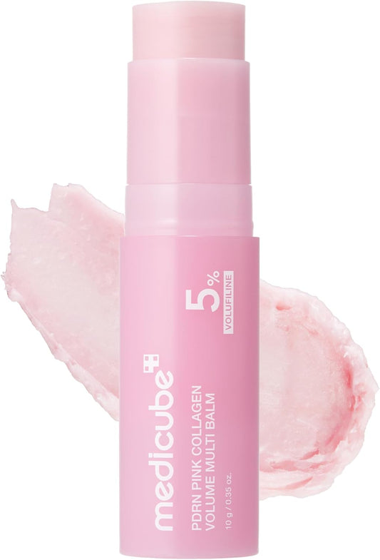 medicube PDRN Pink Collagen Volume Multi Balm Stick - Face & Body Balm | Volufiline, PDRN, NAD, Collagen - Under-Eyes, Neck, Forehead, Smile Lines, Lips, Plumping & Radiance for Line Care, K-Beauty