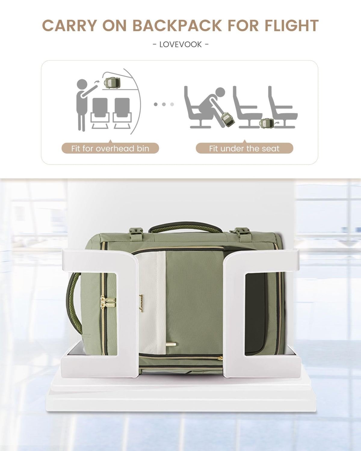LOVEVOOK Travel Backpack Carry on Flight Approved for Women/Men