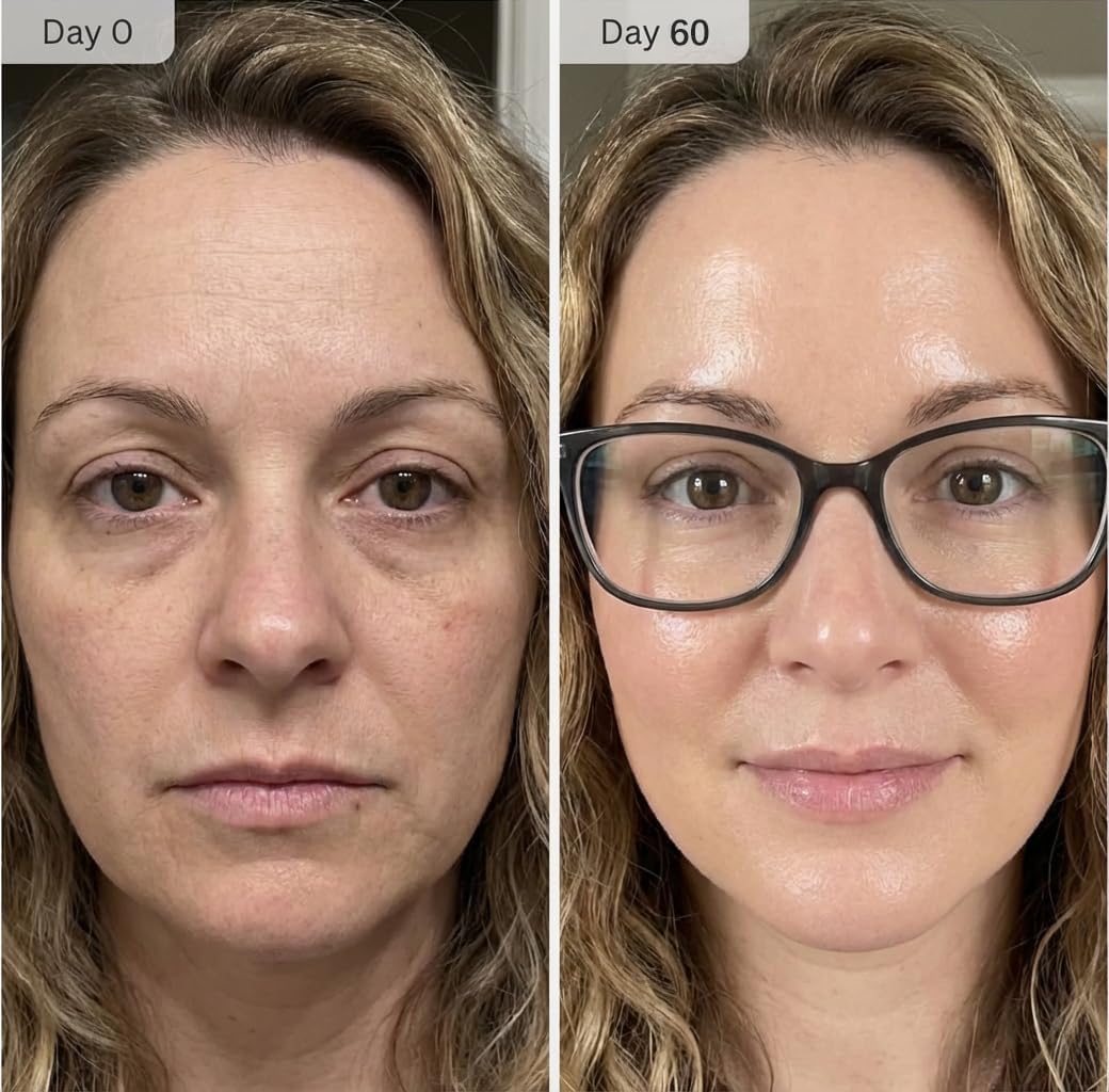 Micro Infusion System for Face & Neck-Micro Infusion Kit to Leave Skin Firmer & Smoother-0.25mm Facial Stamp with Collagen & Hyaluronic Acid Serum for At Home Glow and Anti-aging-3 Month Supply