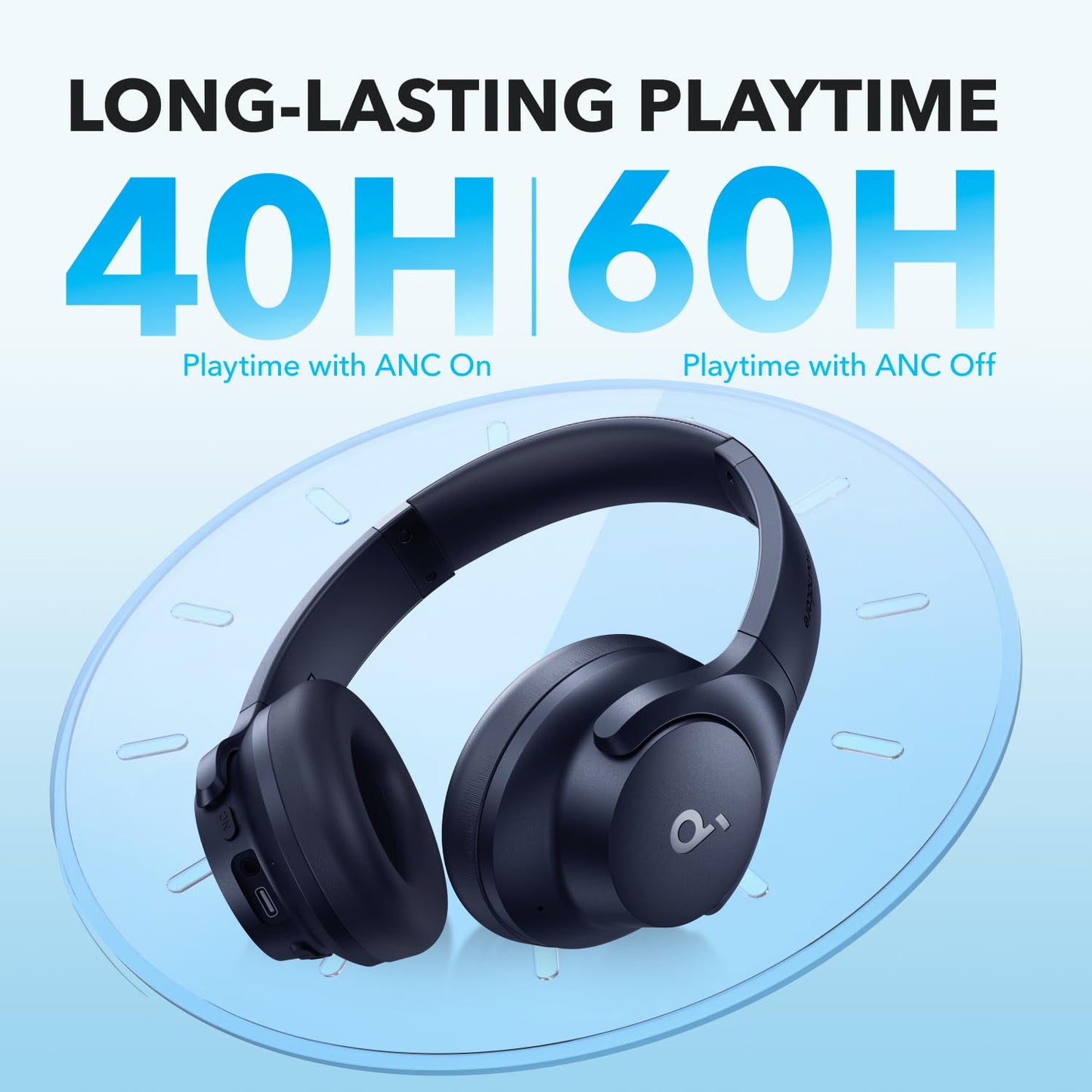 Soundcore by Anker Q20i Hybrid Active Noise Cancelling Headphones, Pink