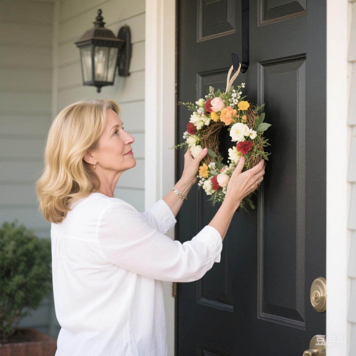 Sattiyrch 15" Wreath Hanger for Front Door, Over the Door Wreath Hook