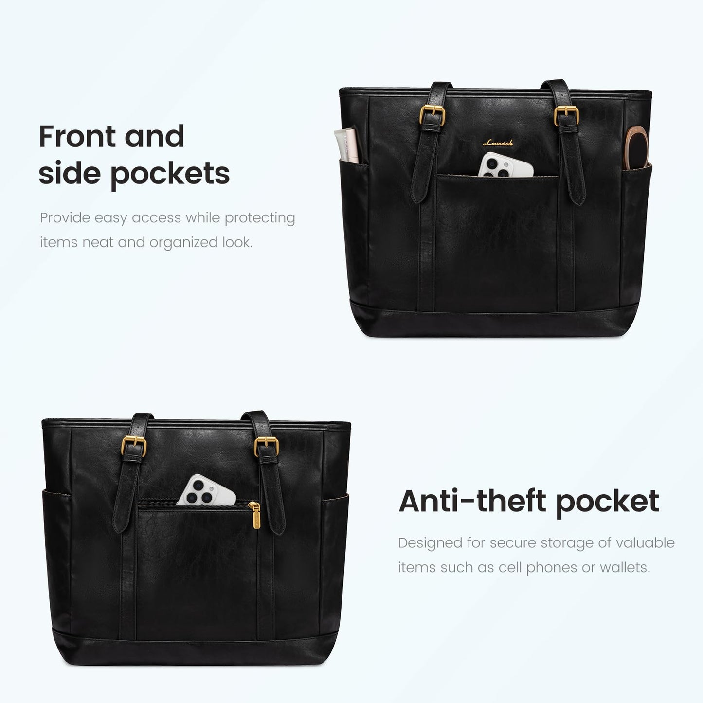 LOVEVOOK Laptop Work Tote Bag for Women,Teacher Computer Briefcase Business Shoulder Bag for Office Travel Gift