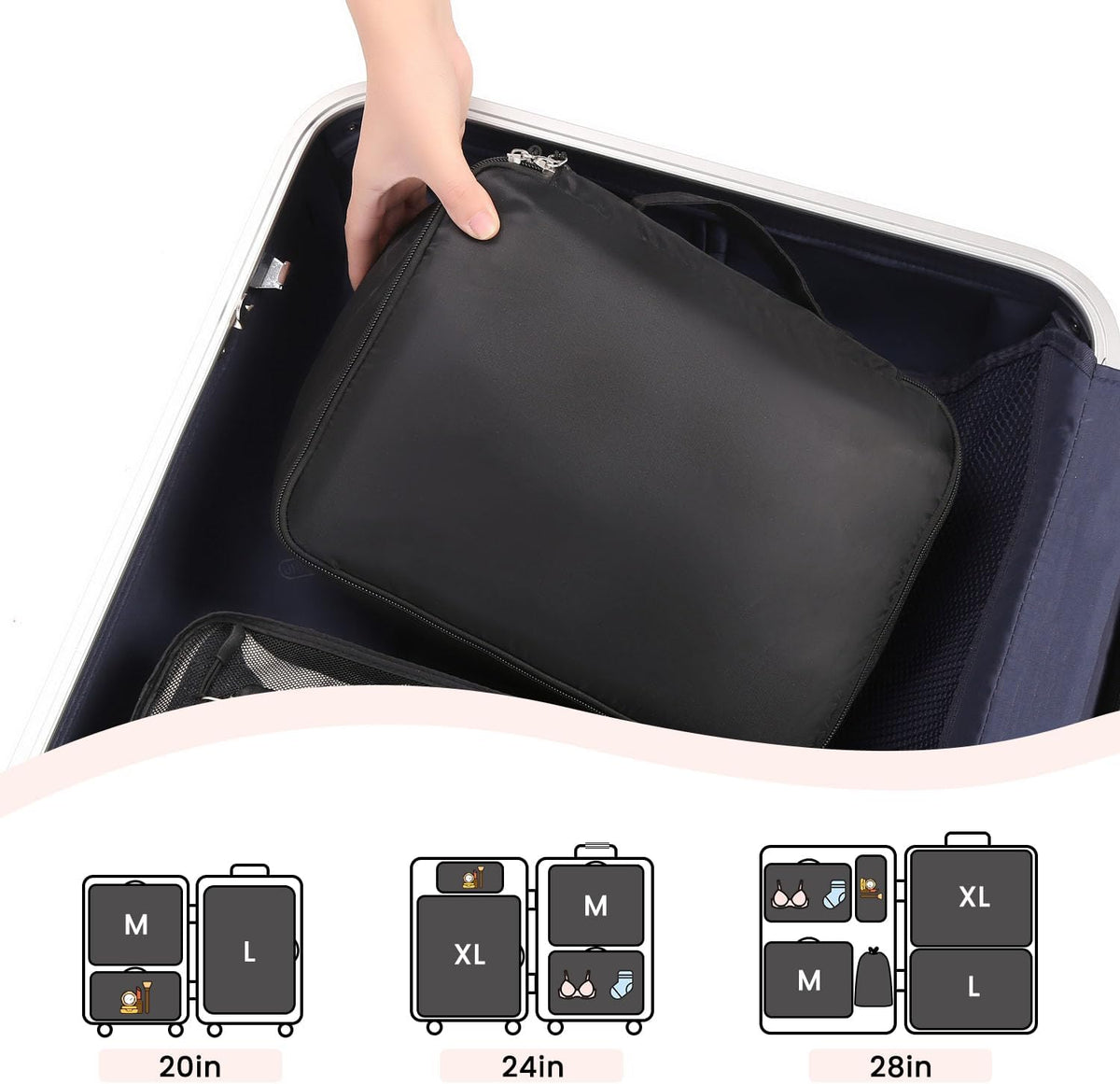 BAGAIL 8 Set Packing Cubes Luggage Packing Organizers for Travel Accessories-Aqua Color
