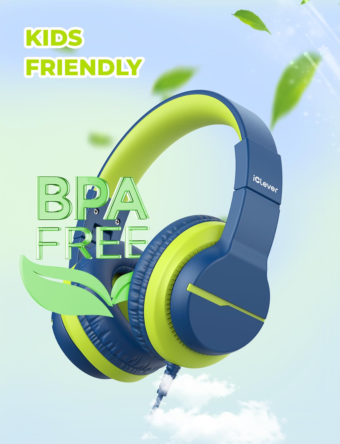 iClever HS19S Kids Headphones for School, Over-Ear for Toddler Boys Girls
