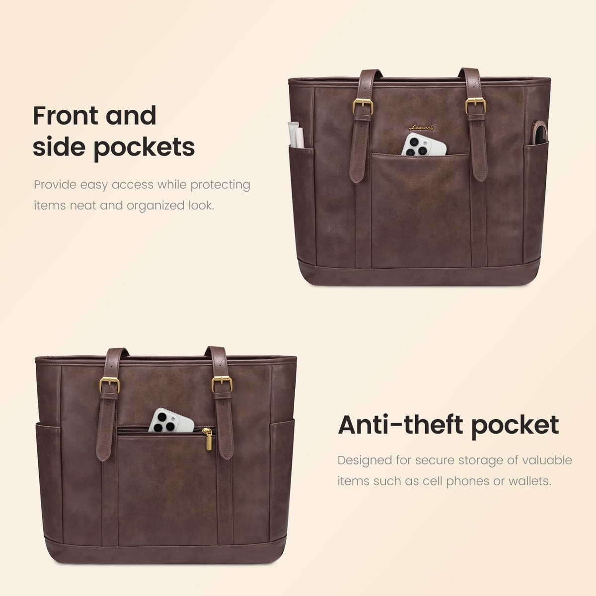 LOVEVOOK Laptop Work Tote Bag for Women,Teacher Computer Briefcase Business Shoulder Bag for Office Travel Gift