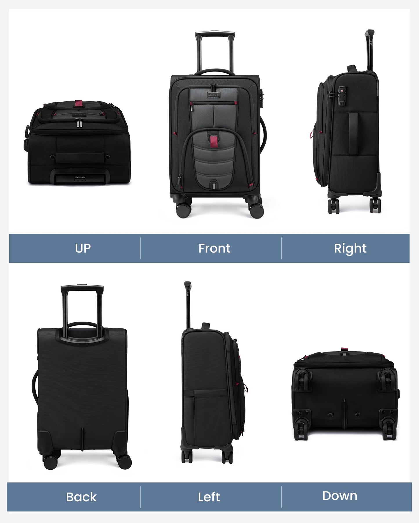 Carry On Luggage 22x14x9 Airline Approved with TSA Lock for Business Trip