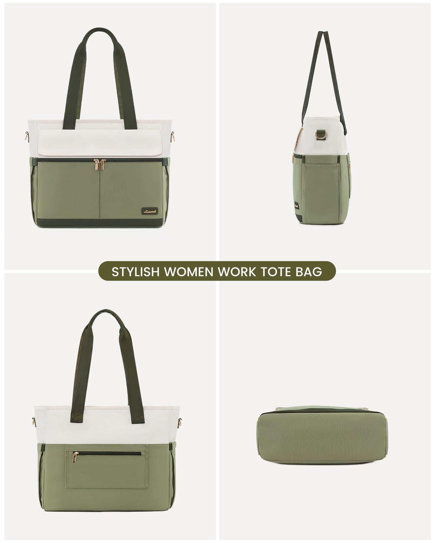 LOVEVOOK Lunch Tote Bag for Women, Work Laptop Bag with Lunch Compartment