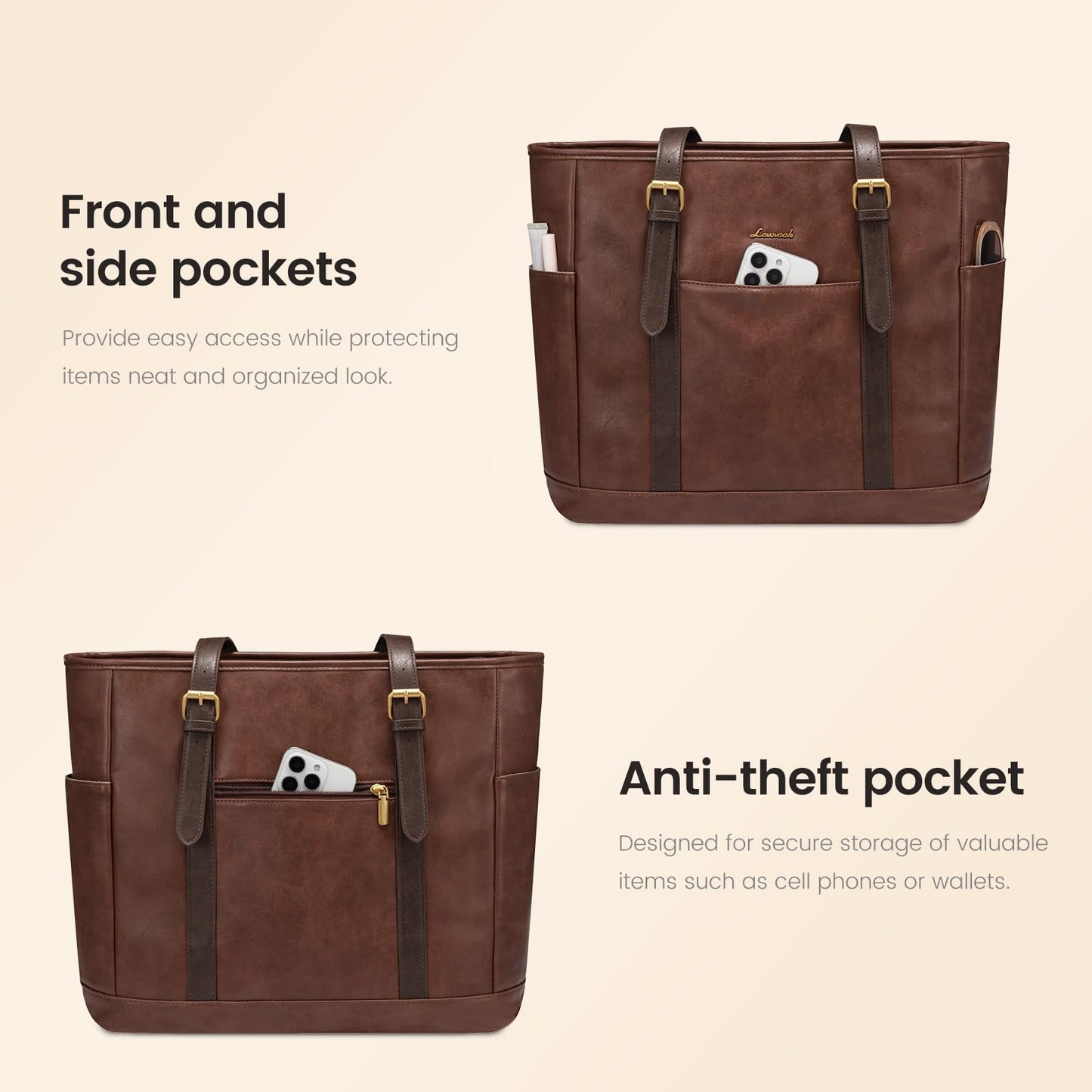 LOVEVOOK Laptop Work Tote Bag for Women,Teacher Computer Briefcase Business Shoulder Bag for Office Travel Gift