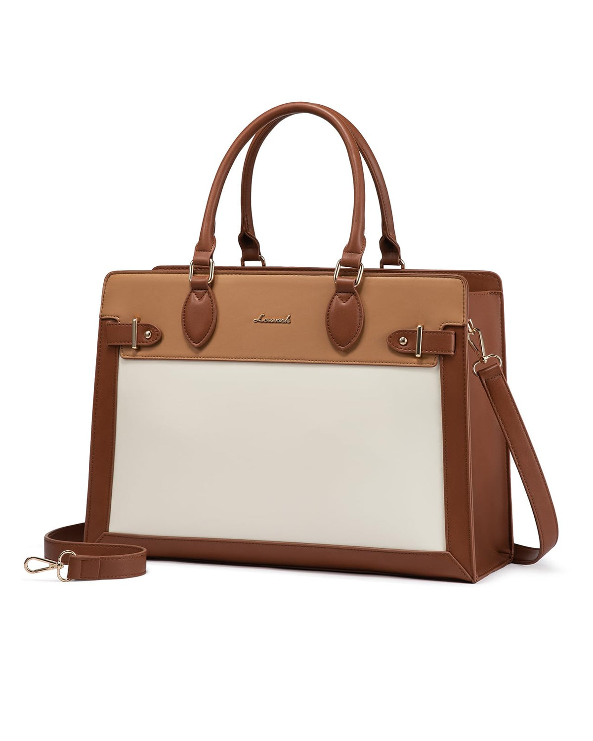 LOVEVOOK Laptop Bag for Women 15.6 Inch Work Tote, Business Computer Briefcase, Waterproof PU Leather Tote Bag for Teacher, Office Shoulder Tote Purse