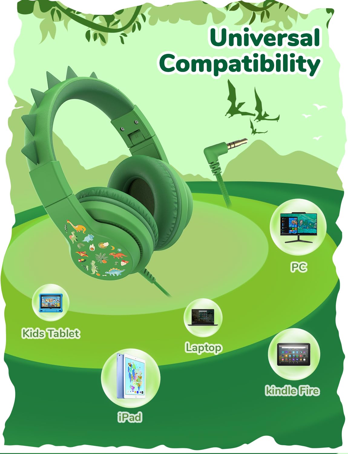 iClever HS19S Kids Headphones for School, Over-Ear for Toddler Boys Girls