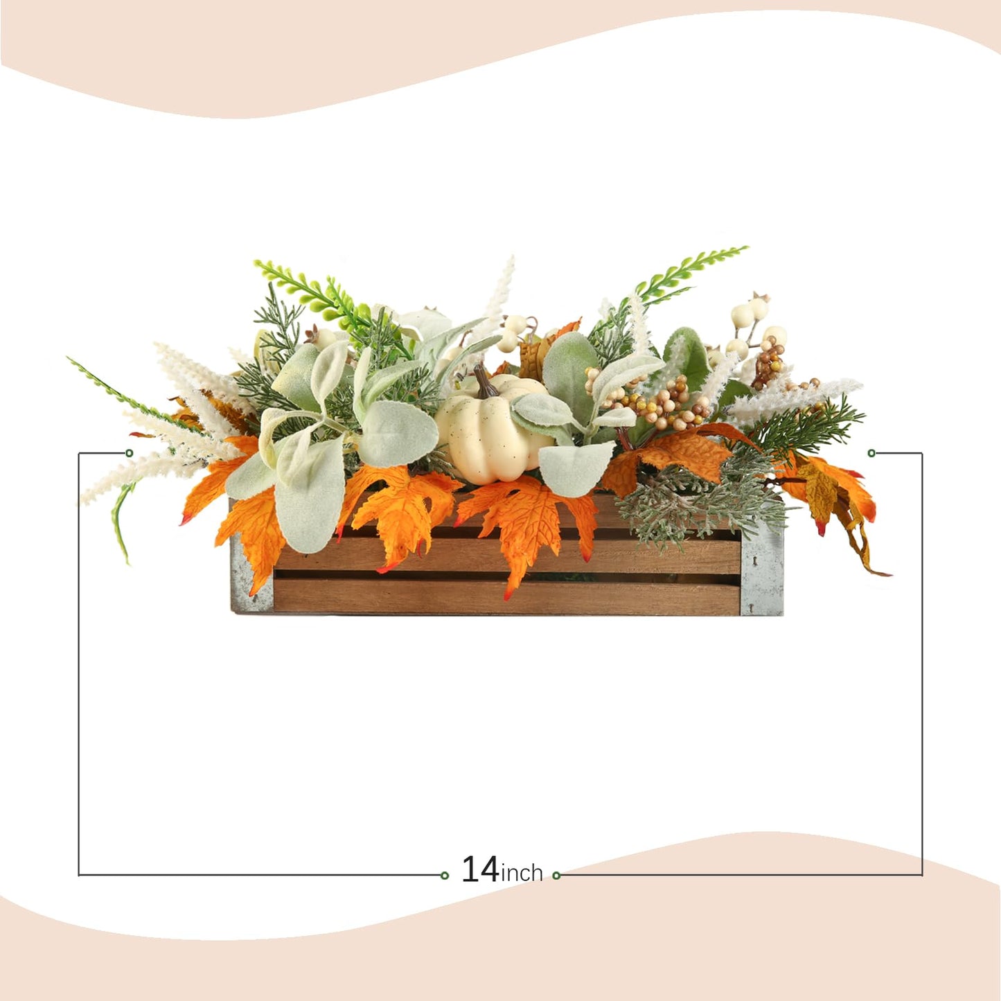 20" Harvest Fall Wreath for Front Door,Pumpkins Berries Autumn Wreaths