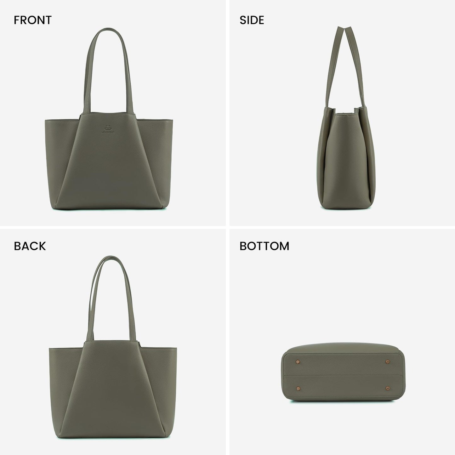 LOVEVOOK Laptop Tote for Women - 15.6 Inch Faux Leather Laptop Bag with Clutch, Large Capacity Office Purse Computer