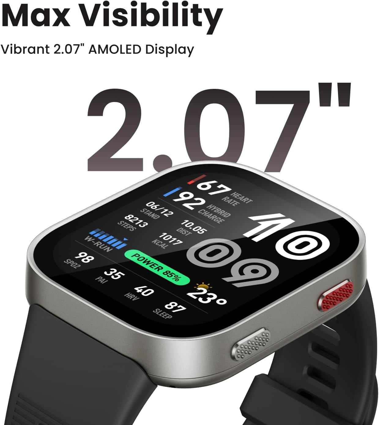 Amazfit Bip Max Smart Watch, 2.07" AMOLED Display, GPS, iOS/Android