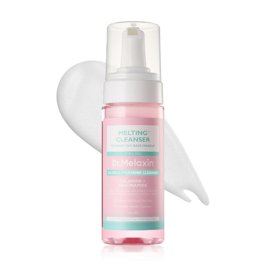 Dr.Melaxin Melting Bubble Foaming Cleanser - Micellar Makeup Remover Face Wash with Calamine and Niacinamide, No Double Cleansing Needed, Gentle Foam Cleanser for Sensitive Skin, K-Beauty