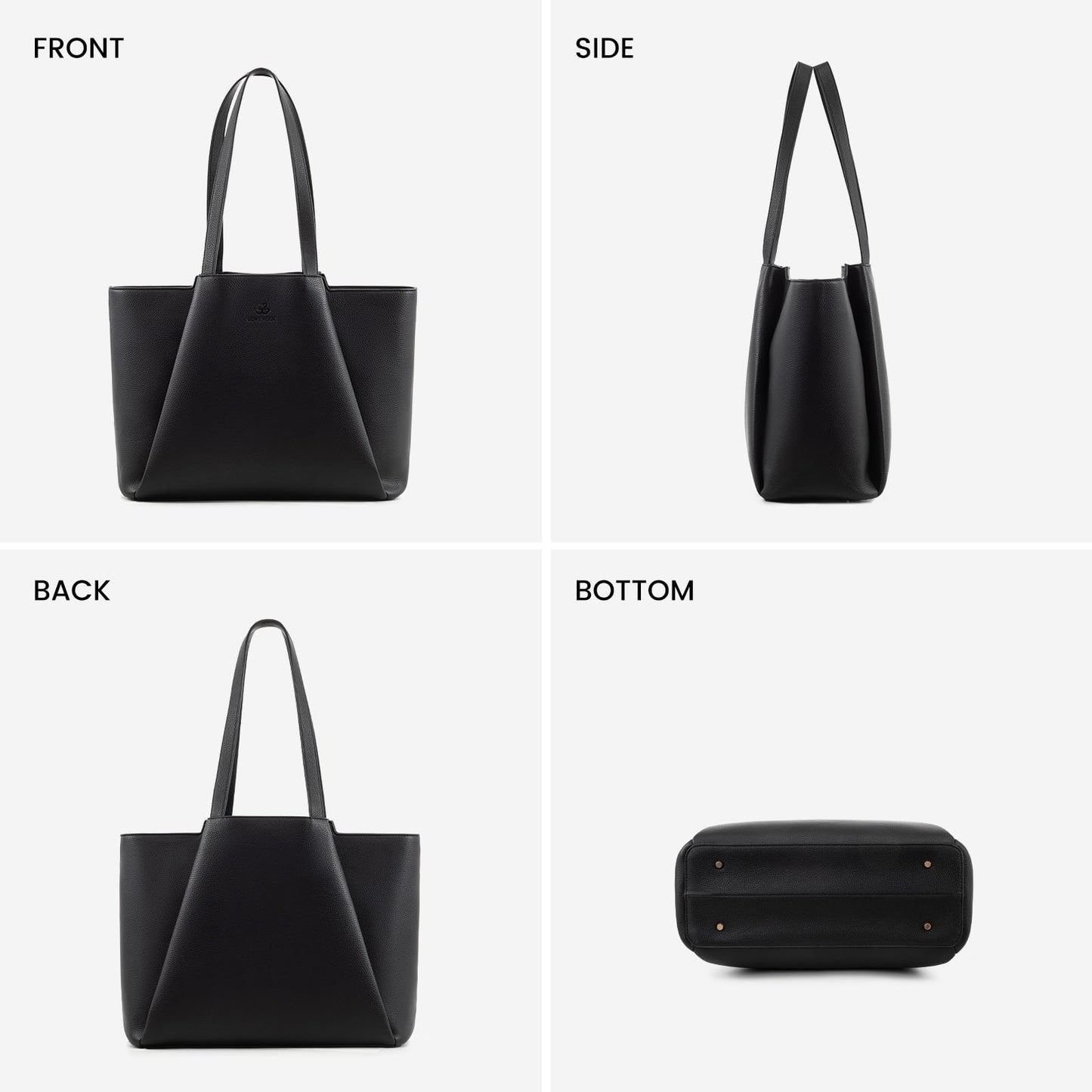 LOVEVOOK Laptop Tote for Women - 15.6 Inch Faux Leather Laptop Bag with Clutch, Large Capacity Office Purse Computer