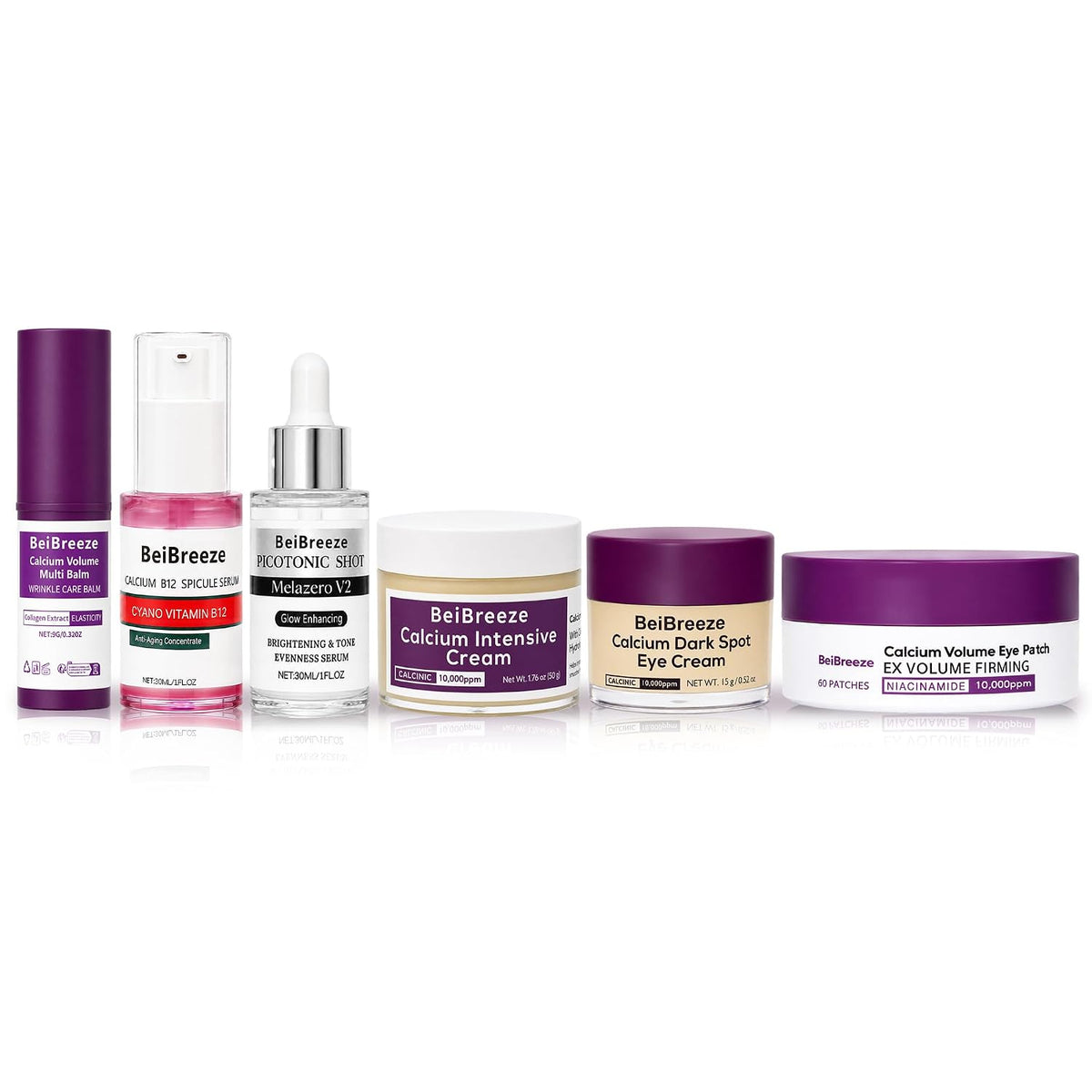 6-Piece Daily Skincare Set, Facial Care Kit with 2 Serums, Face Cream, Eye Cream, Under Eye Patches & Multi Balm Stick, Hydrating Moisturizing Routine