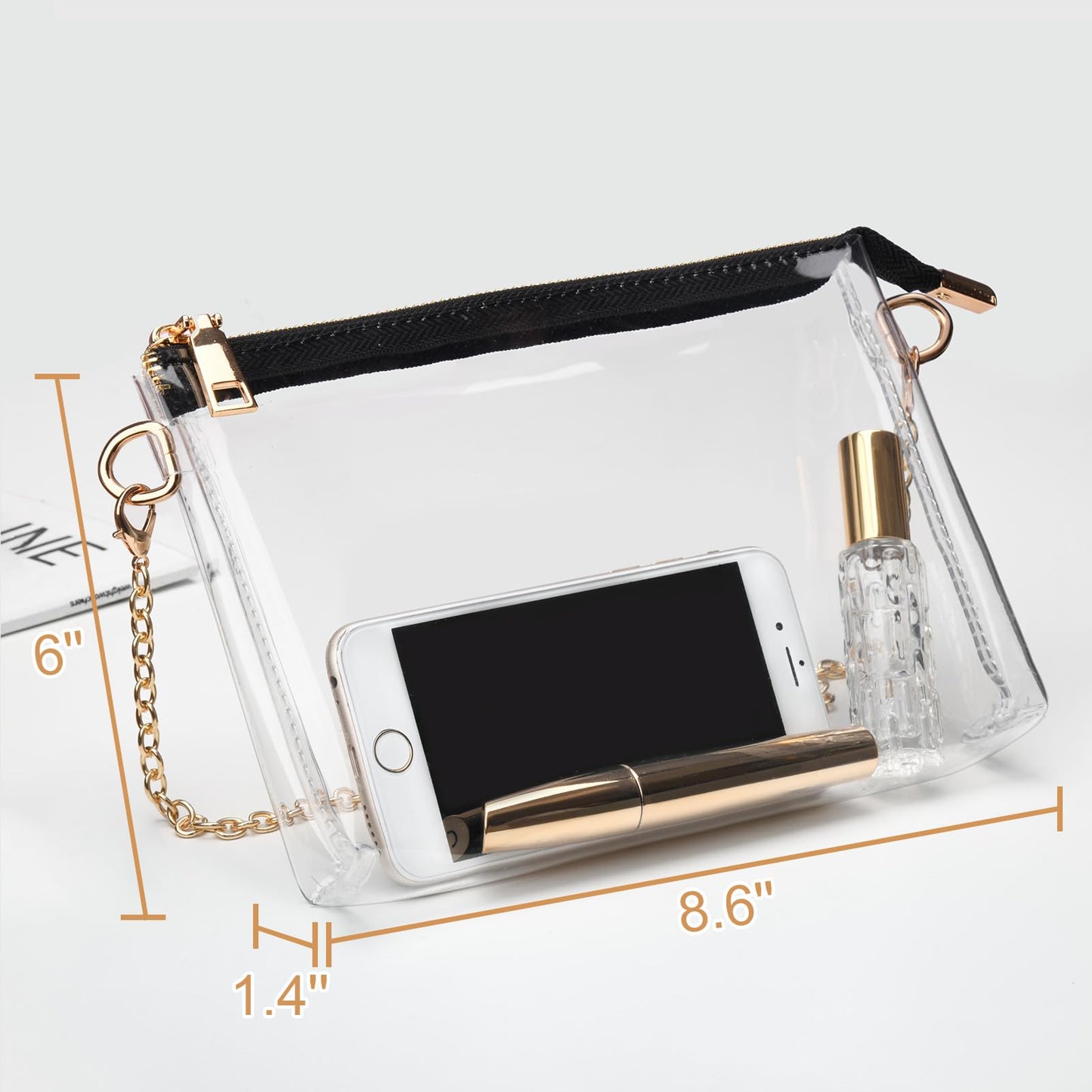 BS-VOG Clear Purse for Stadium Events, Clear Crossbody Bag for Women