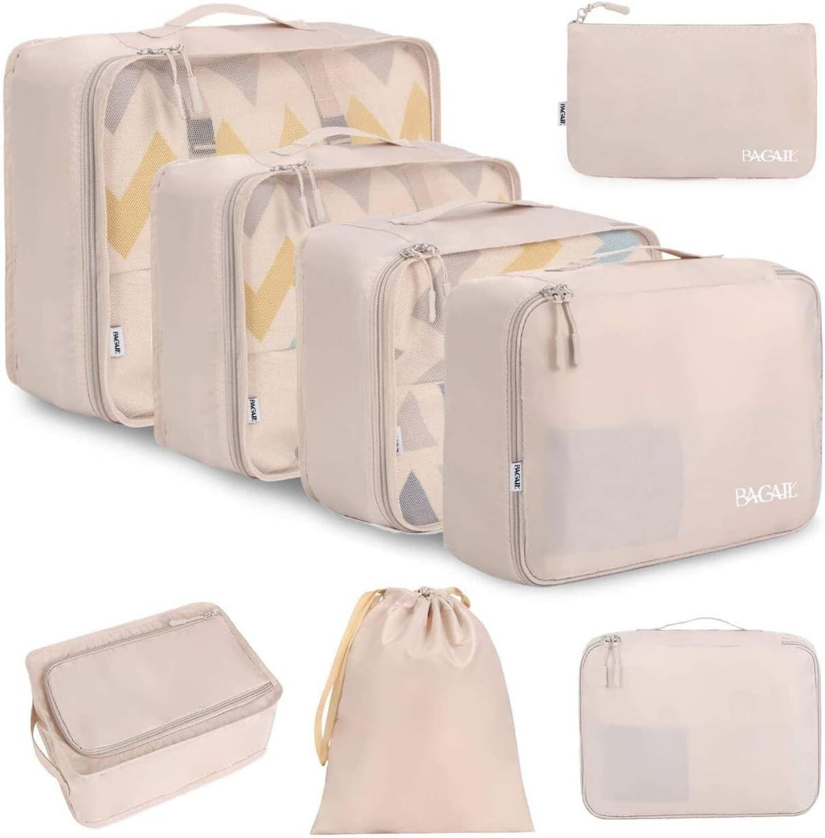 BAGAIL 8 Set Packing Cubes Luggage Packing Organizers for Travel Accessories-Aqua Color