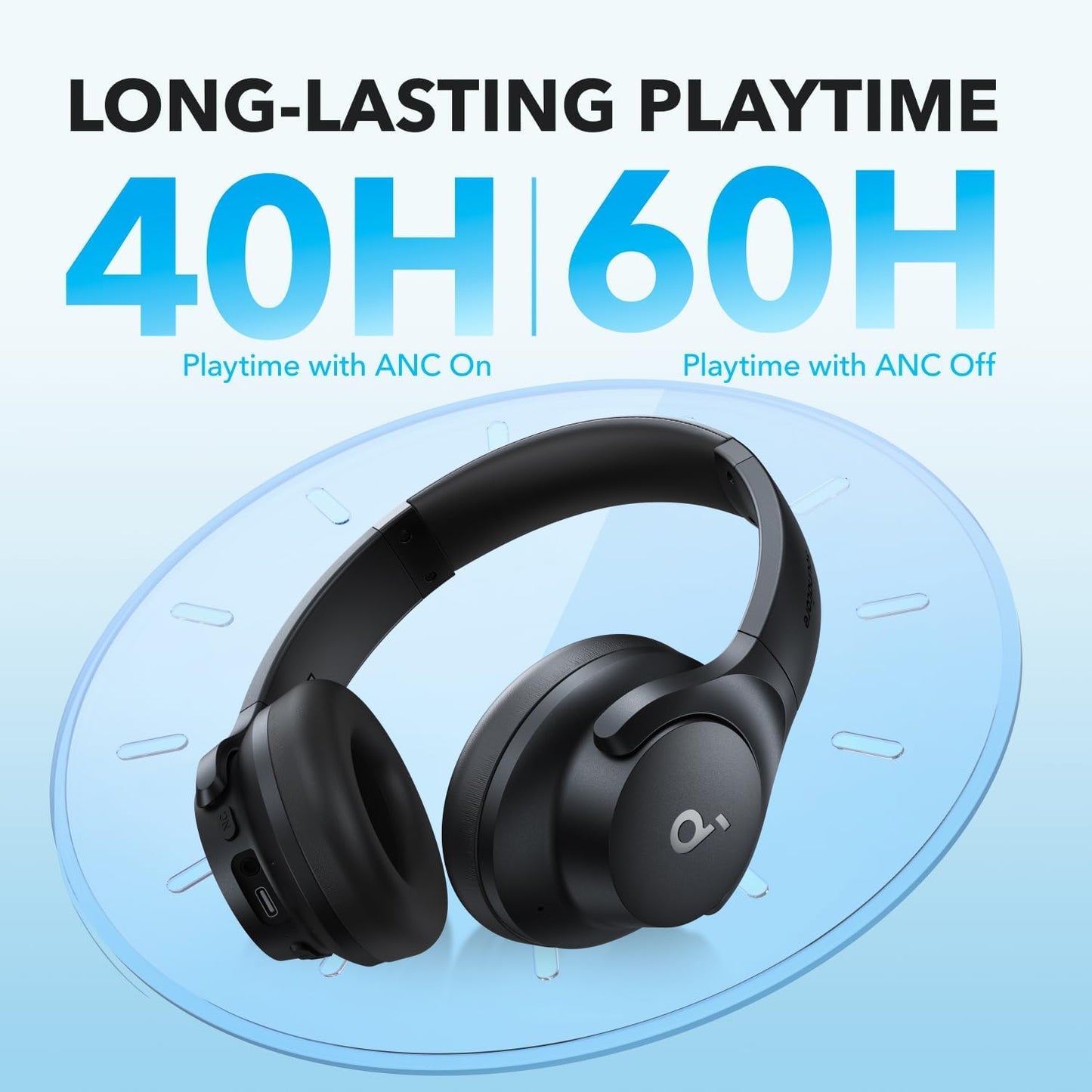 Soundcore by Anker Q20i Hybrid Active Noise Cancelling Headphones, Pink