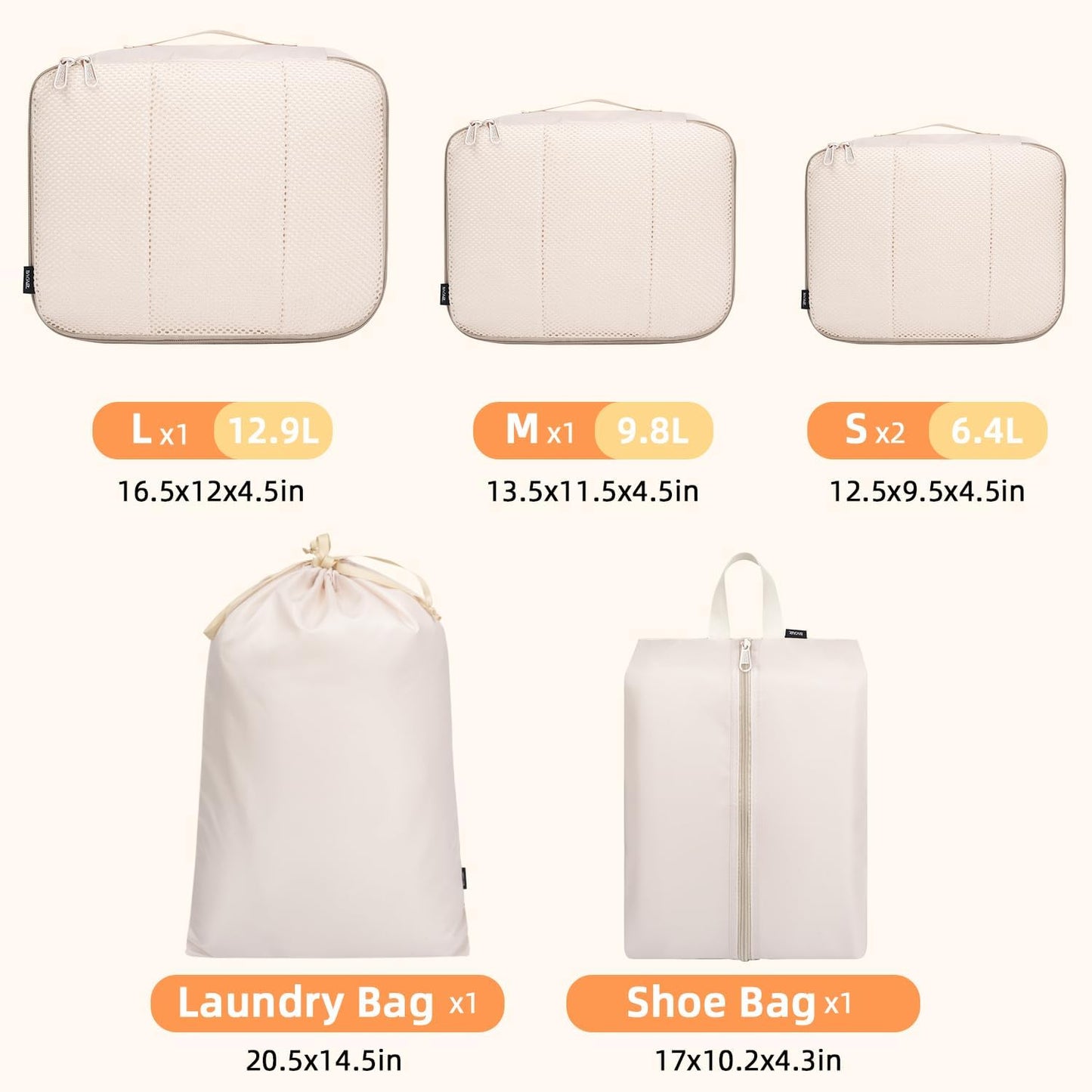 BAGAIL 8 Set Packing Cubes Luggage Packing Organizers for Travel Accessories-Aqua Color