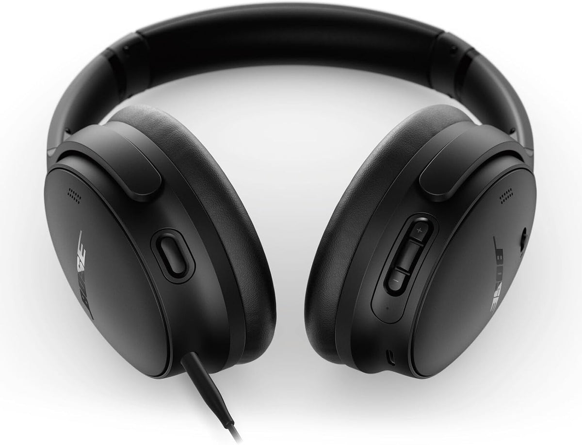 Bose QuietComfort Headphones - Wireless Bluetooth Headphones, Active Over Ear Noise Cancelling and Mic, USB-C Charging, Deep Bass, Up to 24 Hours of Playtime, Black