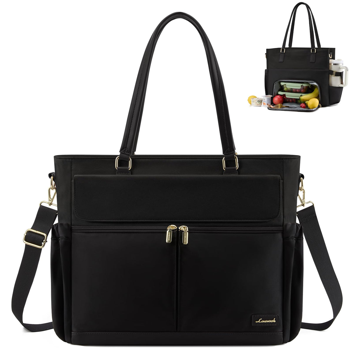 LOVEVOOK Lunch Tote Bag for Women, Work Laptop Bag with Lunch Compartment