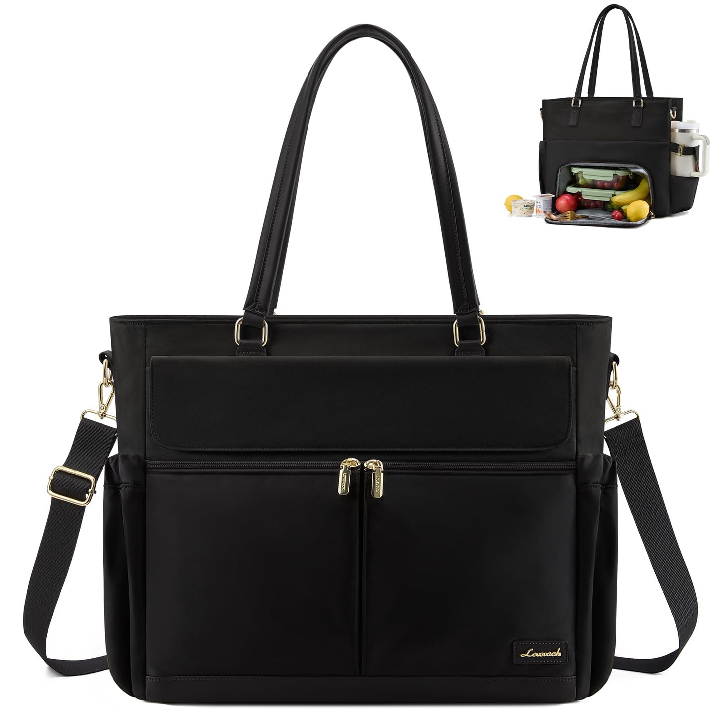LOVEVOOK Lunch Tote Bag for Women, Work Laptop Bag with Lunch Compartment
