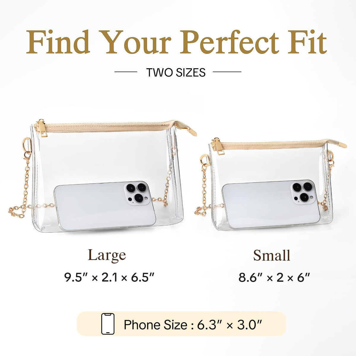 BS-VOG Clear Purse for Stadium Events, Clear Crossbody Bag for Women