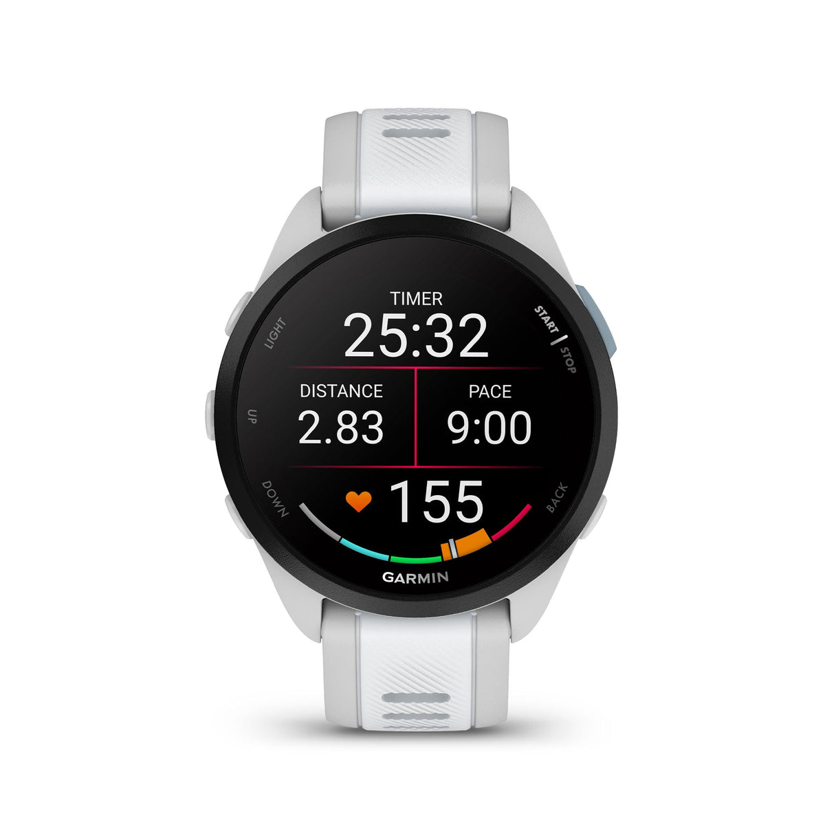 Garmin Forerunner® 165, Running Smartwatch, 43mm, Whitestone