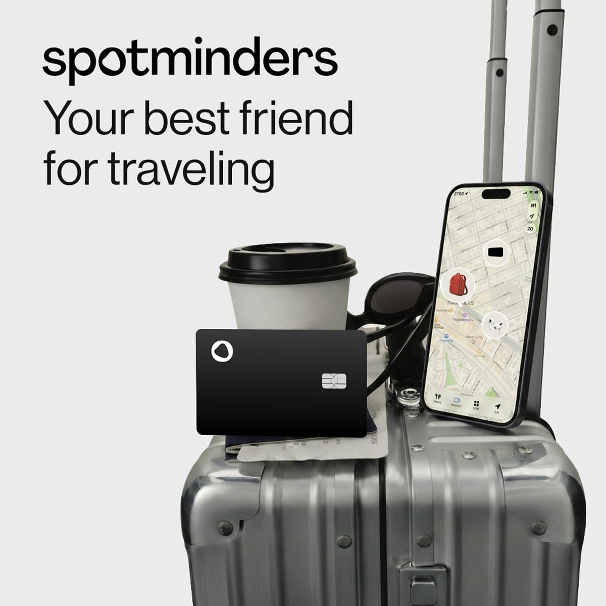SPOTMINDERS Apple MFi Certified Wallet Tracker 2-Pack Black & Pink (iOS Only) Travel Pack for Couples 0.07in Works with Apple Find My Rechargeable Tracking Card Slim Item Finder for Luggage, Passport