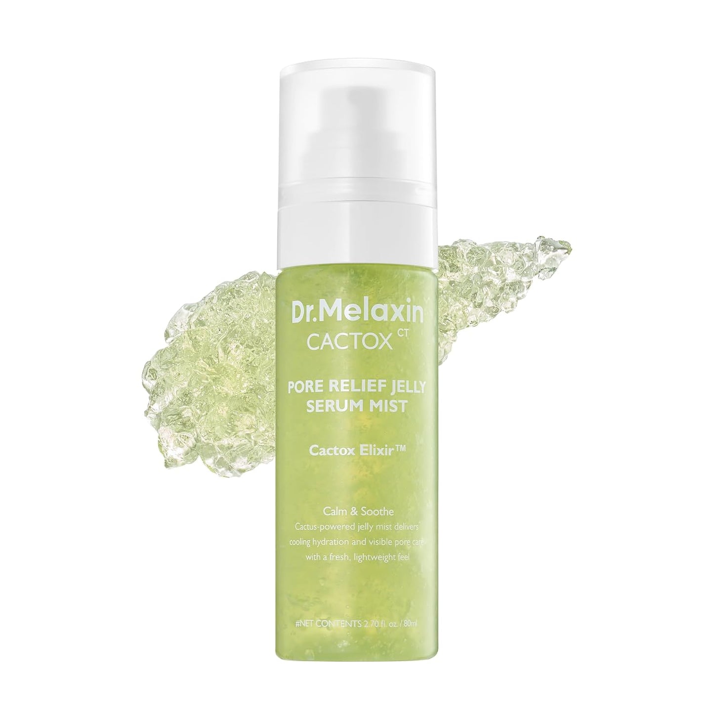 Dr.Melaxin Cactox Pore Relief Jelly Serum Mist, Instant Cooling Face Mist for Pore Tightening & De-Puffing, Hydrating Cactus Serum for Puffy Skin, 80ml (2.7 fl oz)