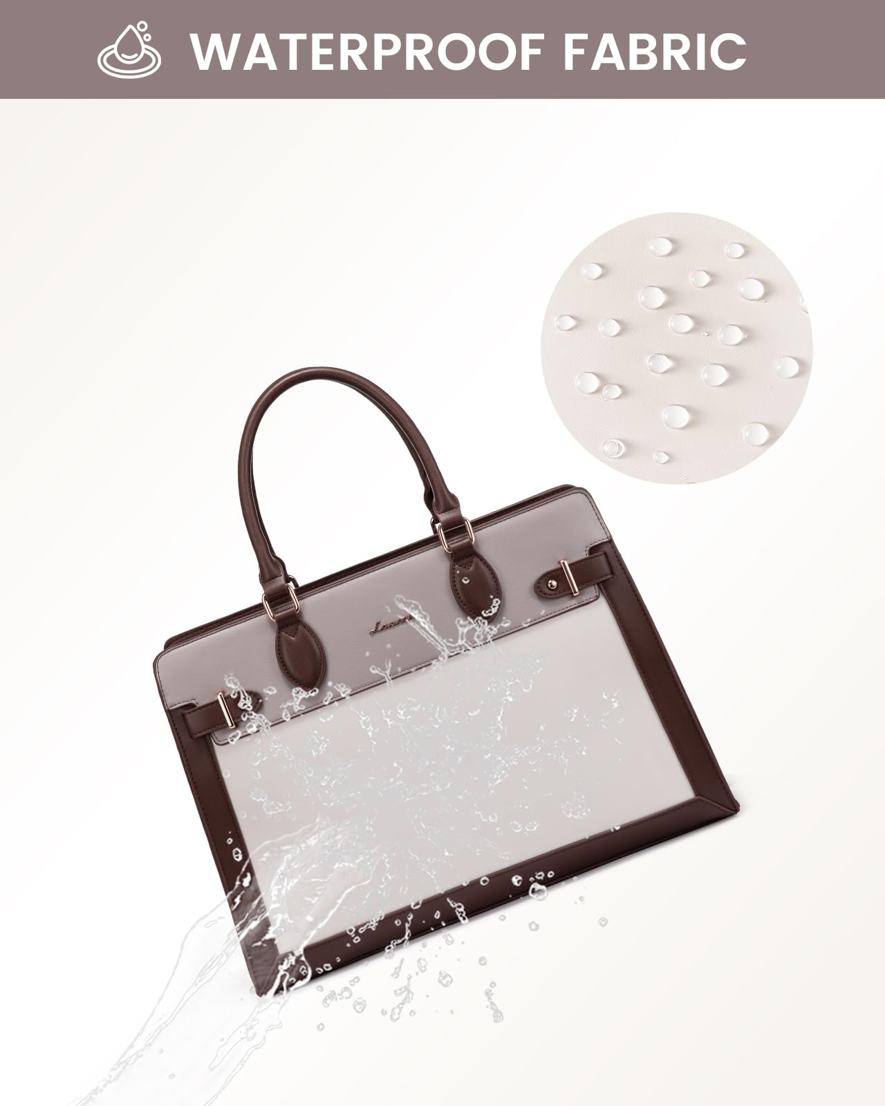 LOVEVOOK Laptop Bag for Women 15.6 Inch Work Tote, Business Computer Briefcase, Waterproof PU Leather Tote Bag for Teacher, Office Shoulder Tote Purse
