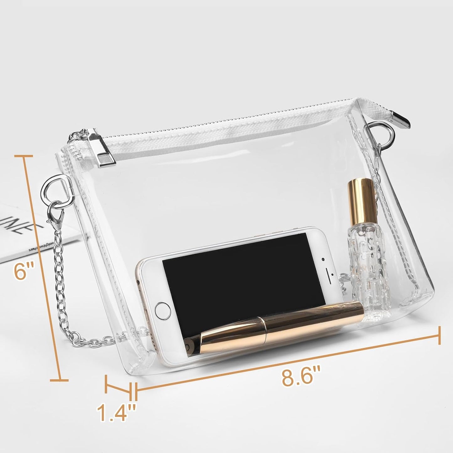 BS-VOG Clear Purse for Stadium Events, Clear Crossbody Bag for Women