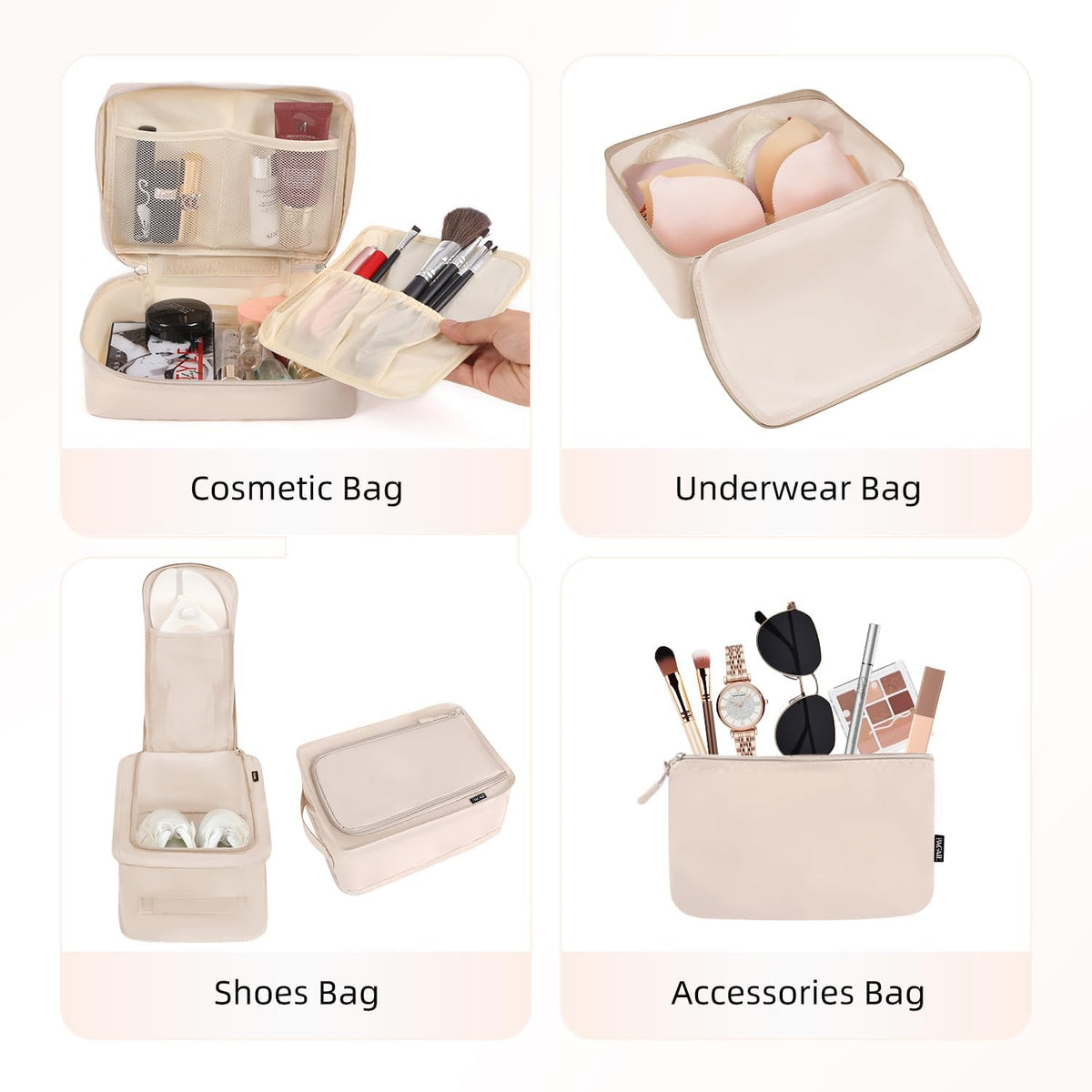 BAGAIL 8 Set Packing Cubes Luggage Packing Organizers for Travel Accessories-Aqua Color