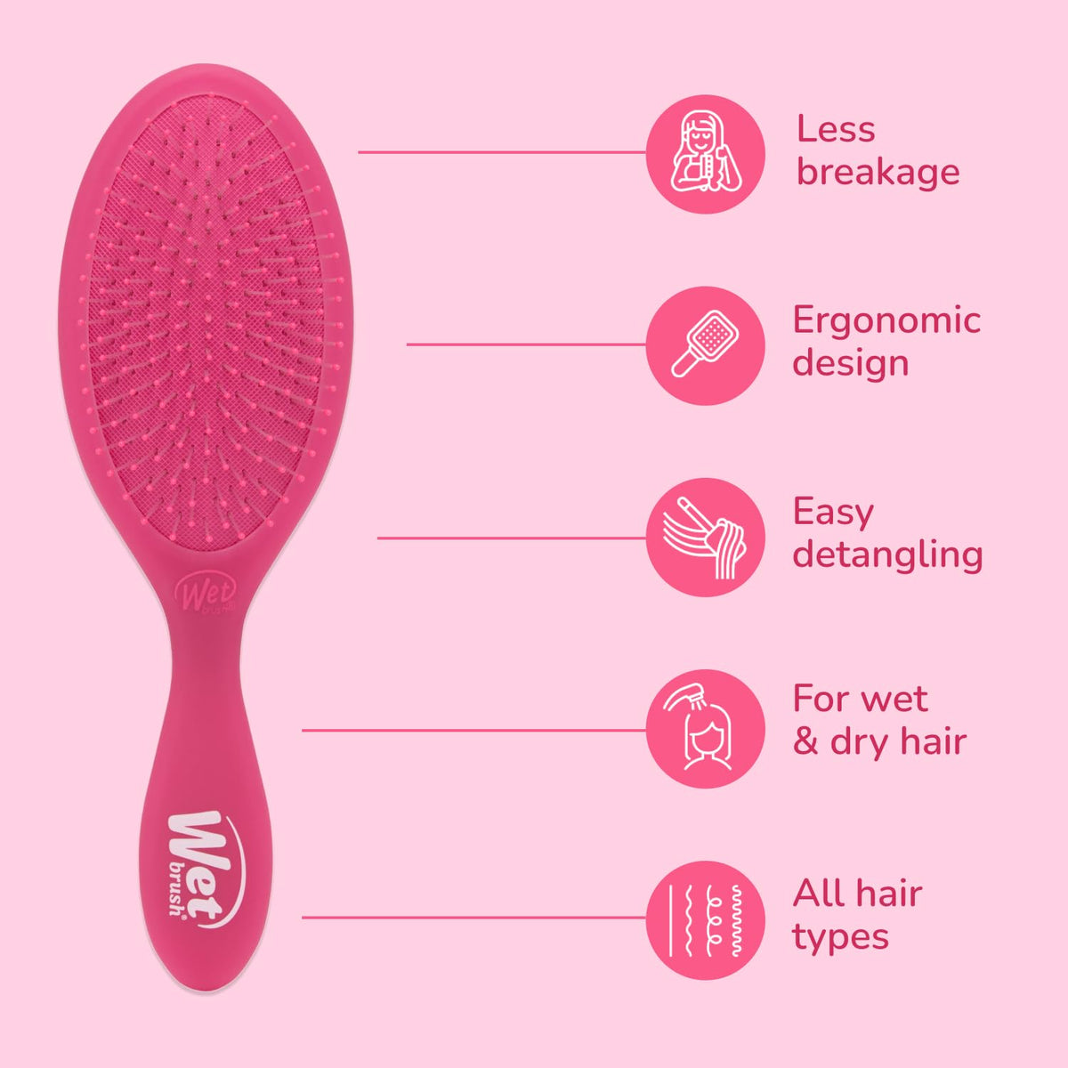 Wet Brush Original Detangler Hair Brush, Black Frost, For All Hair Textures