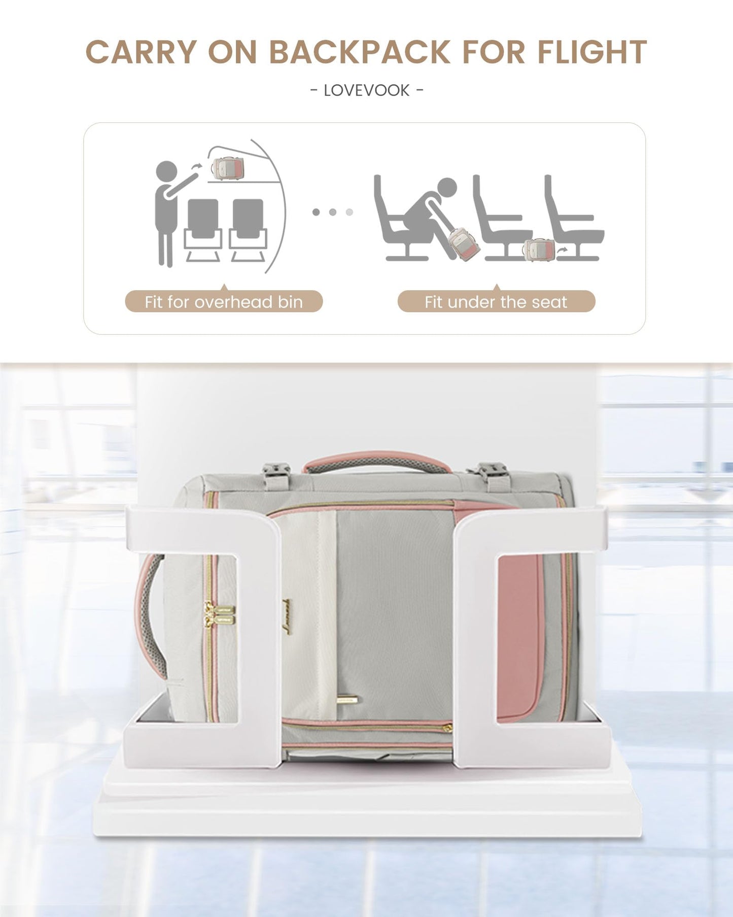 LOVEVOOK Travel Backpack Carry on Flight Approved for Women/Men