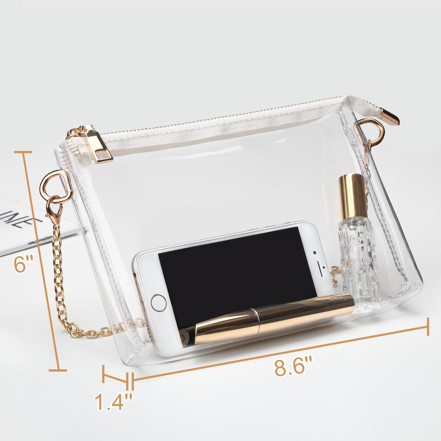 BS-VOG Clear Purse for Stadium Events, Clear Crossbody Bag for Women